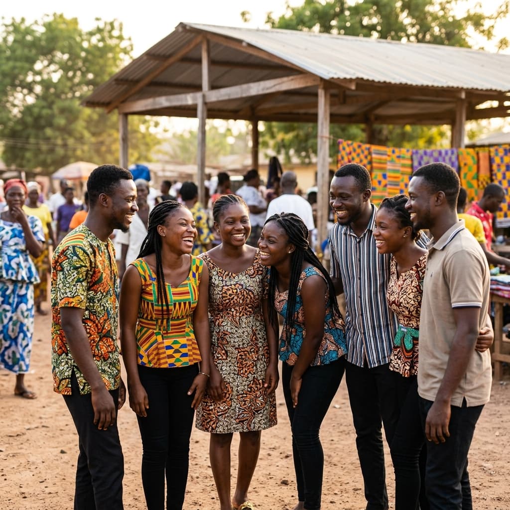 Smiling group members